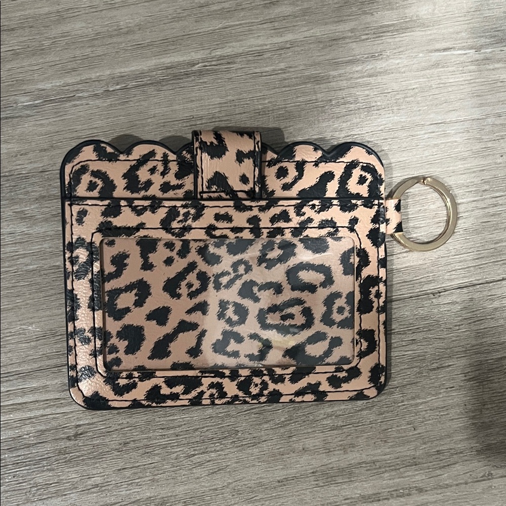 Chic Leopard Print Card Holder with Keyring - Picture 2 of 2